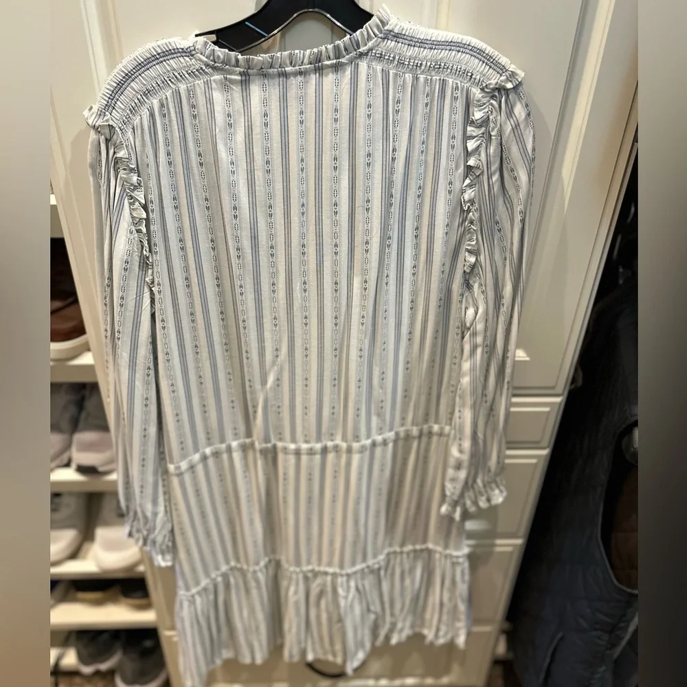 Paige Kylenn long sleeve tie waist flounce hem striped dress size Large- MINT - Picture 11 of 11